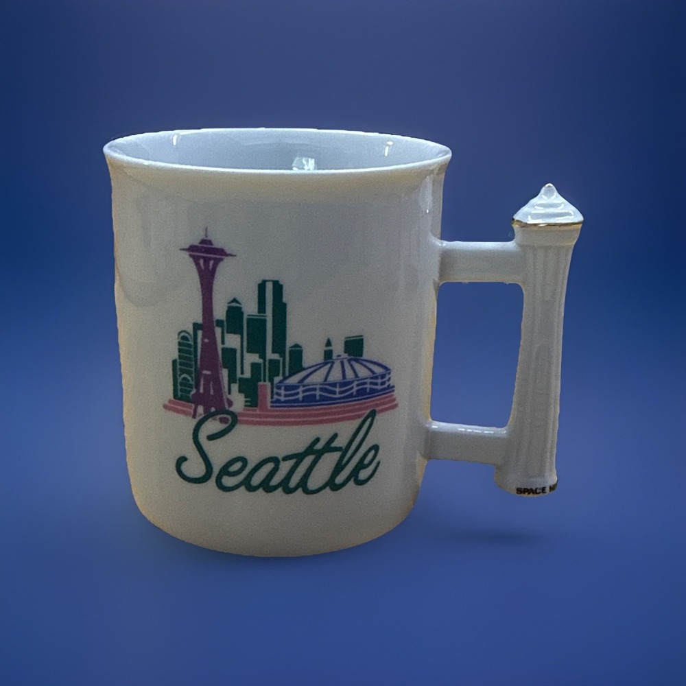 Seattle‎ Coffee Mug Space Needle Handle Kingdome Vintage 1970s Very Rare